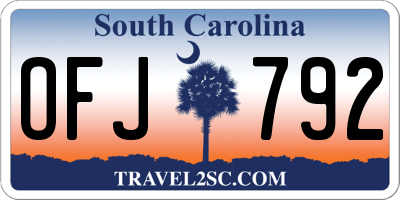 SC license plate OFJ792