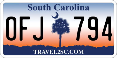 SC license plate OFJ794