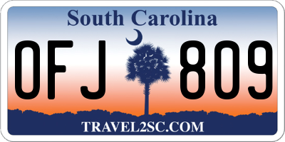 SC license plate OFJ809