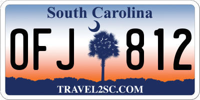SC license plate OFJ812