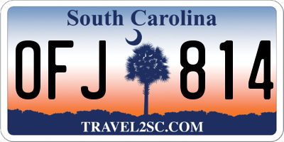 SC license plate OFJ814