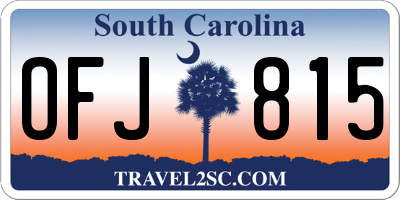 SC license plate OFJ815