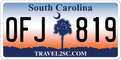 SC license plate OFJ819