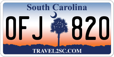 SC license plate OFJ820