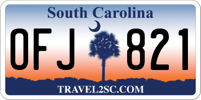 SC license plate OFJ821