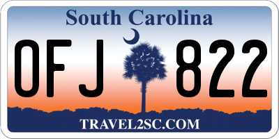 SC license plate OFJ822
