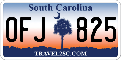 SC license plate OFJ825