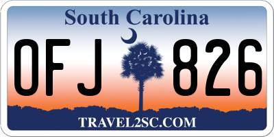 SC license plate OFJ826