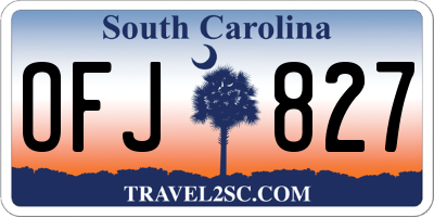SC license plate OFJ827
