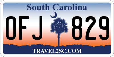 SC license plate OFJ829