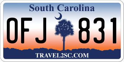 SC license plate OFJ831