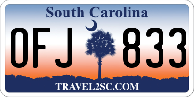 SC license plate OFJ833