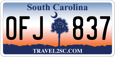 SC license plate OFJ837