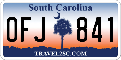 SC license plate OFJ841