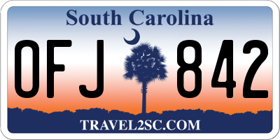 SC license plate OFJ842