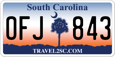 SC license plate OFJ843