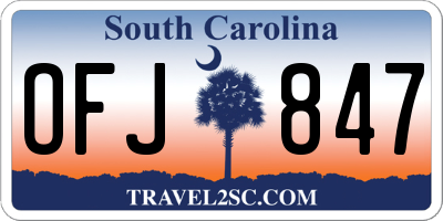 SC license plate OFJ847