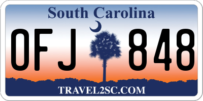 SC license plate OFJ848
