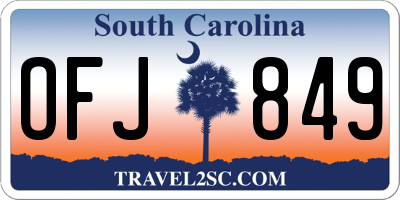 SC license plate OFJ849