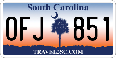 SC license plate OFJ851