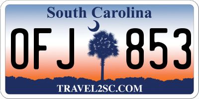 SC license plate OFJ853