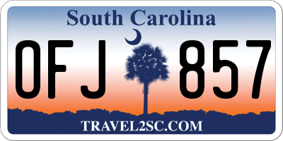 SC license plate OFJ857