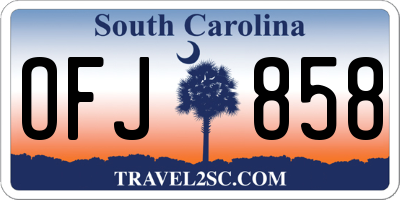 SC license plate OFJ858