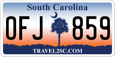 SC license plate OFJ859