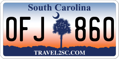 SC license plate OFJ860