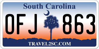 SC license plate OFJ863