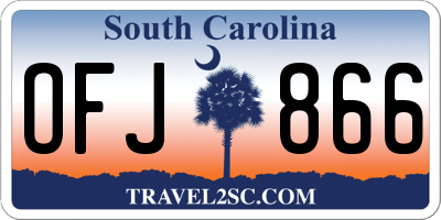 SC license plate OFJ866