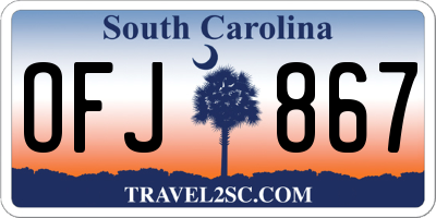 SC license plate OFJ867