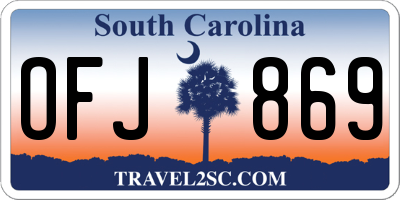 SC license plate OFJ869