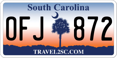 SC license plate OFJ872