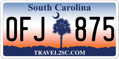 SC license plate OFJ875