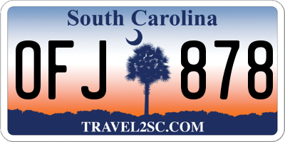 SC license plate OFJ878