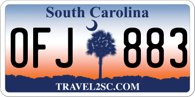 SC license plate OFJ883