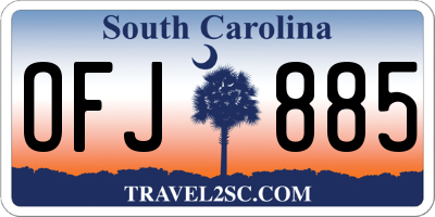 SC license plate OFJ885