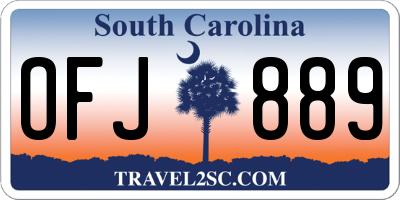 SC license plate OFJ889
