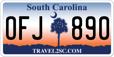 SC license plate OFJ890
