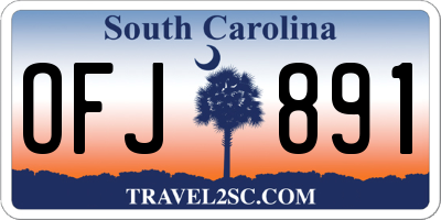 SC license plate OFJ891