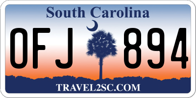 SC license plate OFJ894