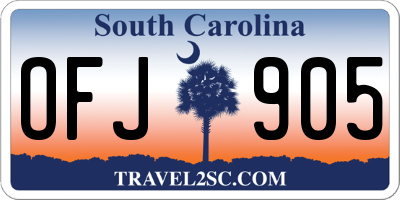 SC license plate OFJ905
