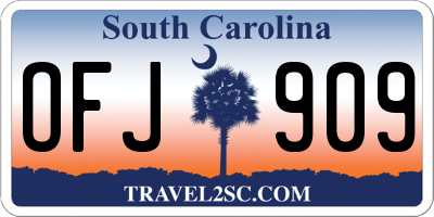 SC license plate OFJ909