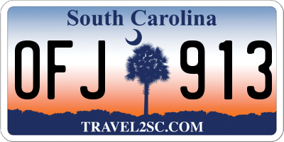 SC license plate OFJ913