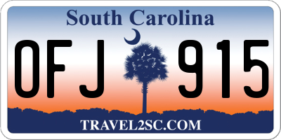 SC license plate OFJ915