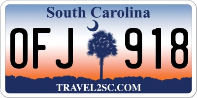 SC license plate OFJ918