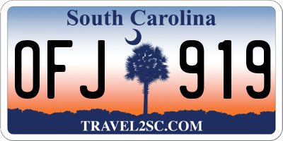 SC license plate OFJ919
