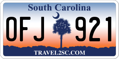 SC license plate OFJ921