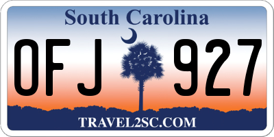 SC license plate OFJ927